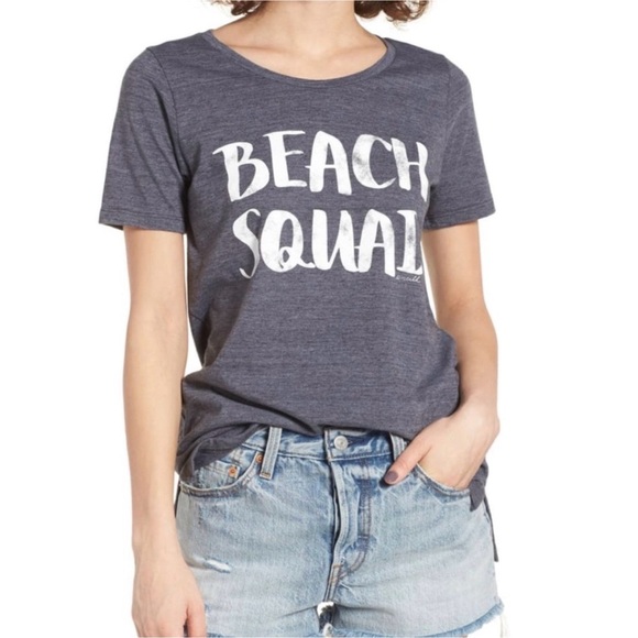 O'Neill Tops - O’Neill | Gray White “Beach Squad” Graphic Cotton Tee Shirt Top Nordstrom L